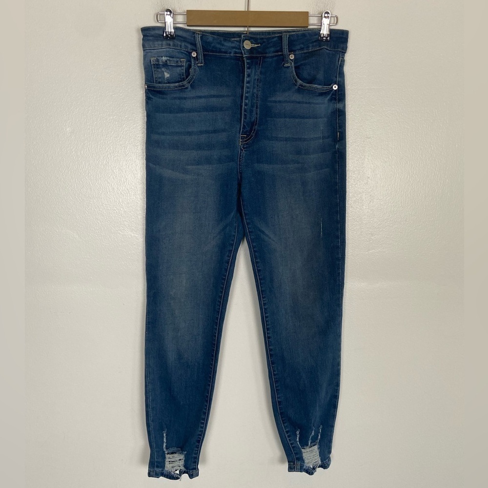 Ceros Women's Skinny Jeans Size 30 Distressed Supper High Rise Denim‎ Blue